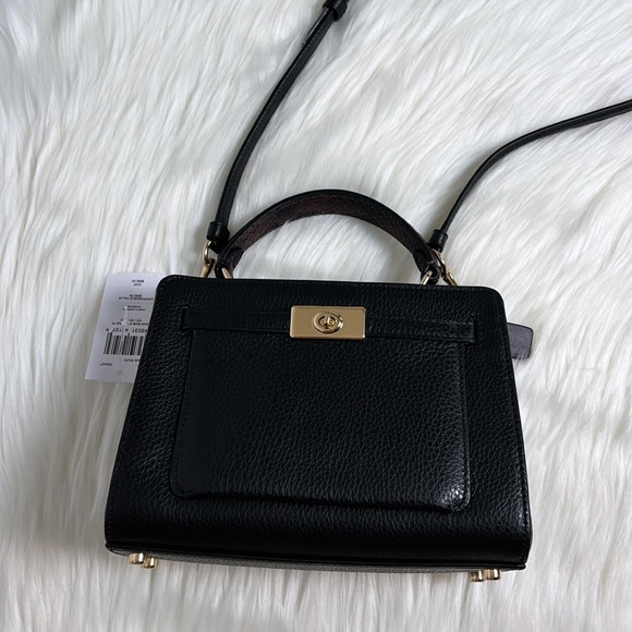 NWT💃Coach Mini Lane Top Handle Gold/Black Multi Purse - Picture 5 of 11